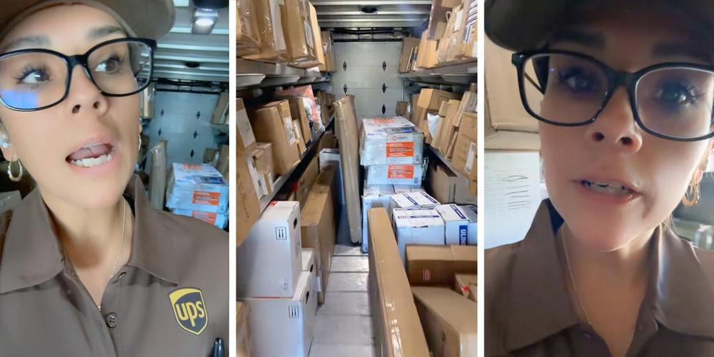 “Do you get the easier routes because you’re a girl?”: UPS worker shares a look at the large amount of deliveries she’ll be making that day