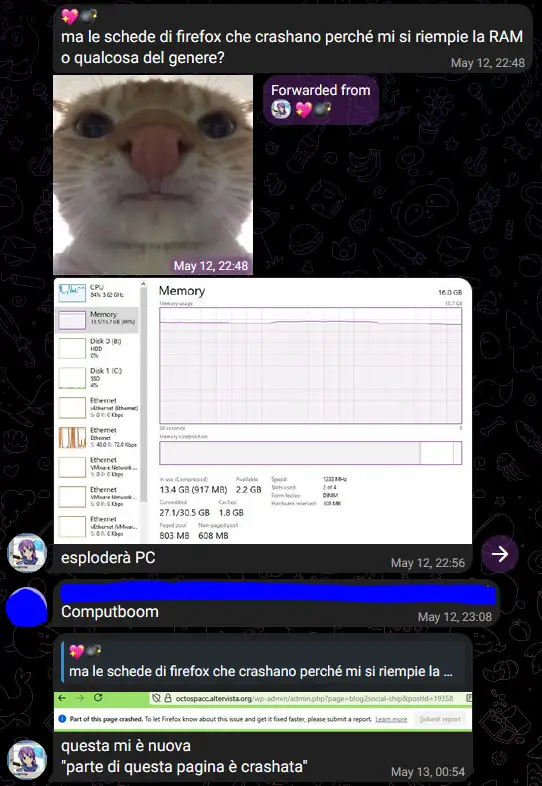 piccico spaccifico, non spassoso e tipo brutto (bug sul PC con la RAM satura e non)