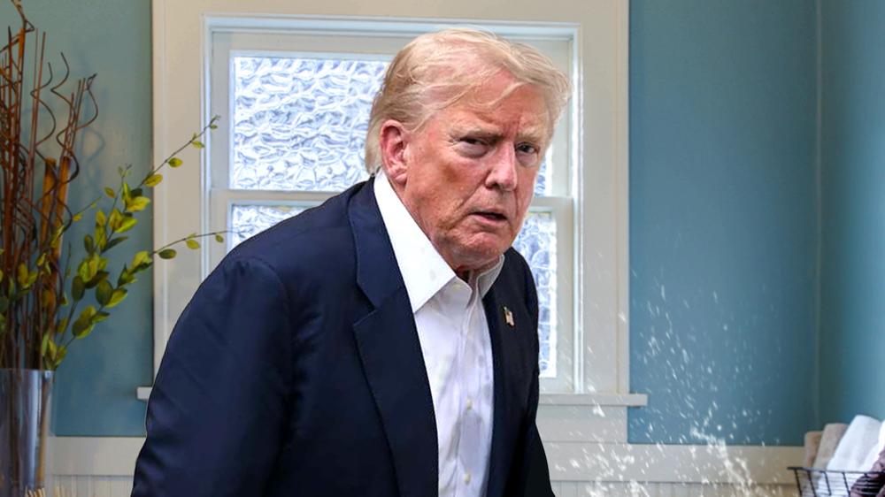 Desperate Trump Attempts To Flush 14-Year-Old Masseuse Down Toilet